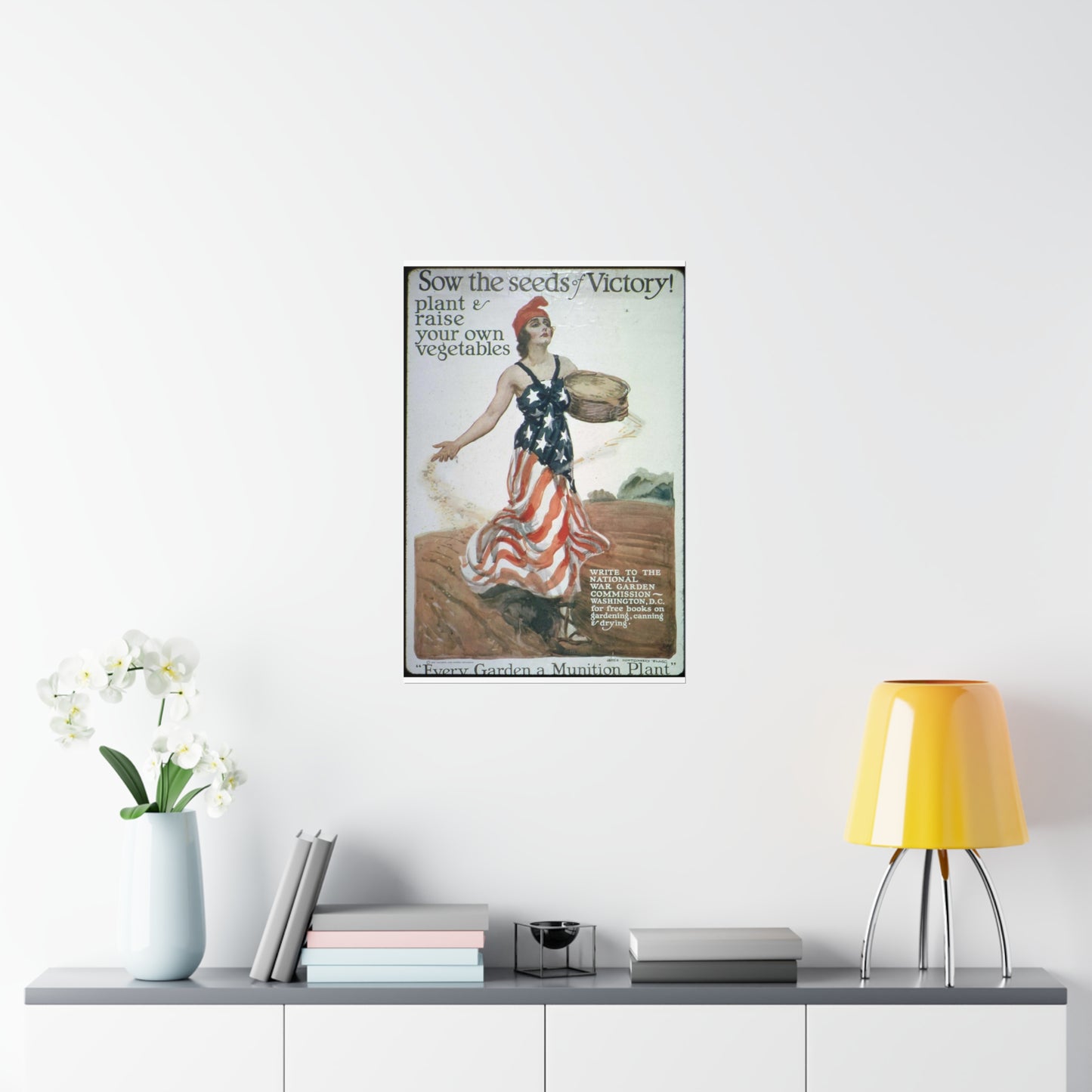 "Sow the Seeds of Victory^ Plant and raise your own vegetables. Write to the National War Garden Commission- Washington, - NARA - 512498 High Quality Matte Wall Art Poster for Home, Office, Classroom