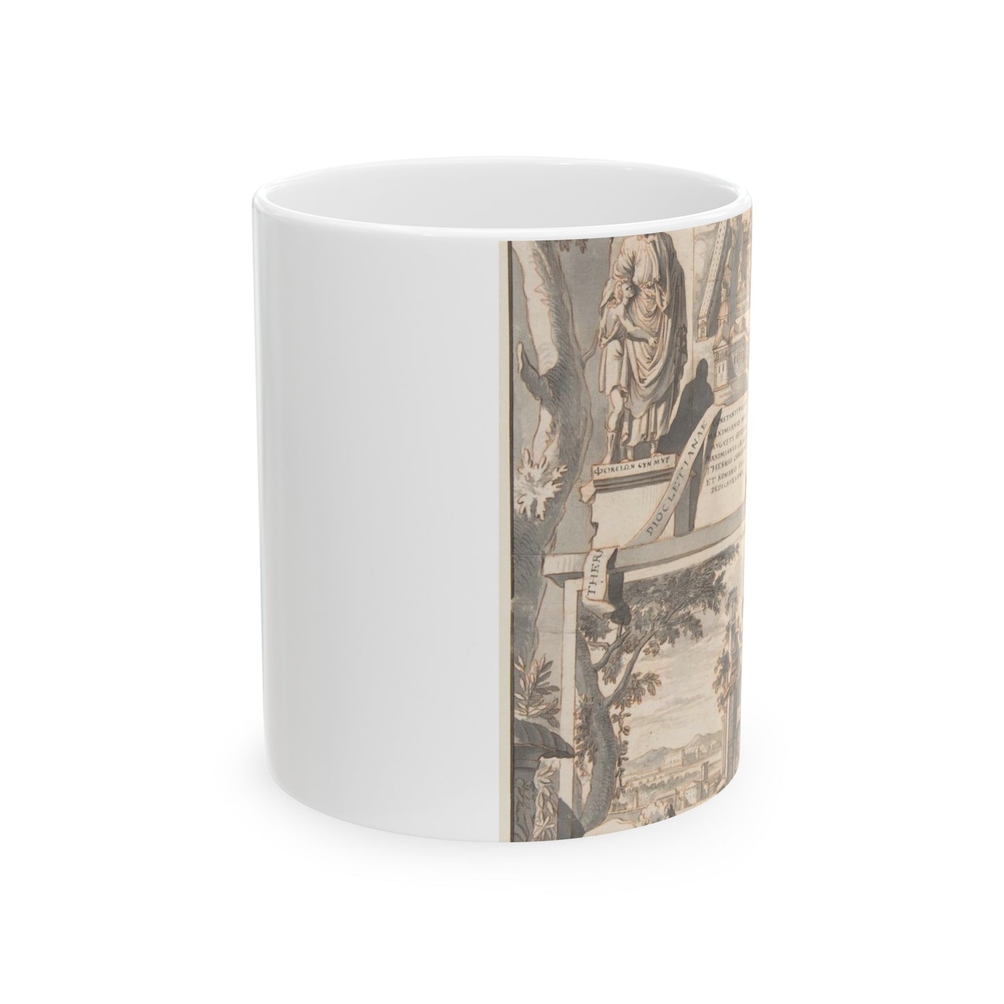 A Reconstruction of the Thermae of Diocletian (above) and a View of the Ruins (below) Beautiful Novelty Ceramic Coffee Mug 11oz