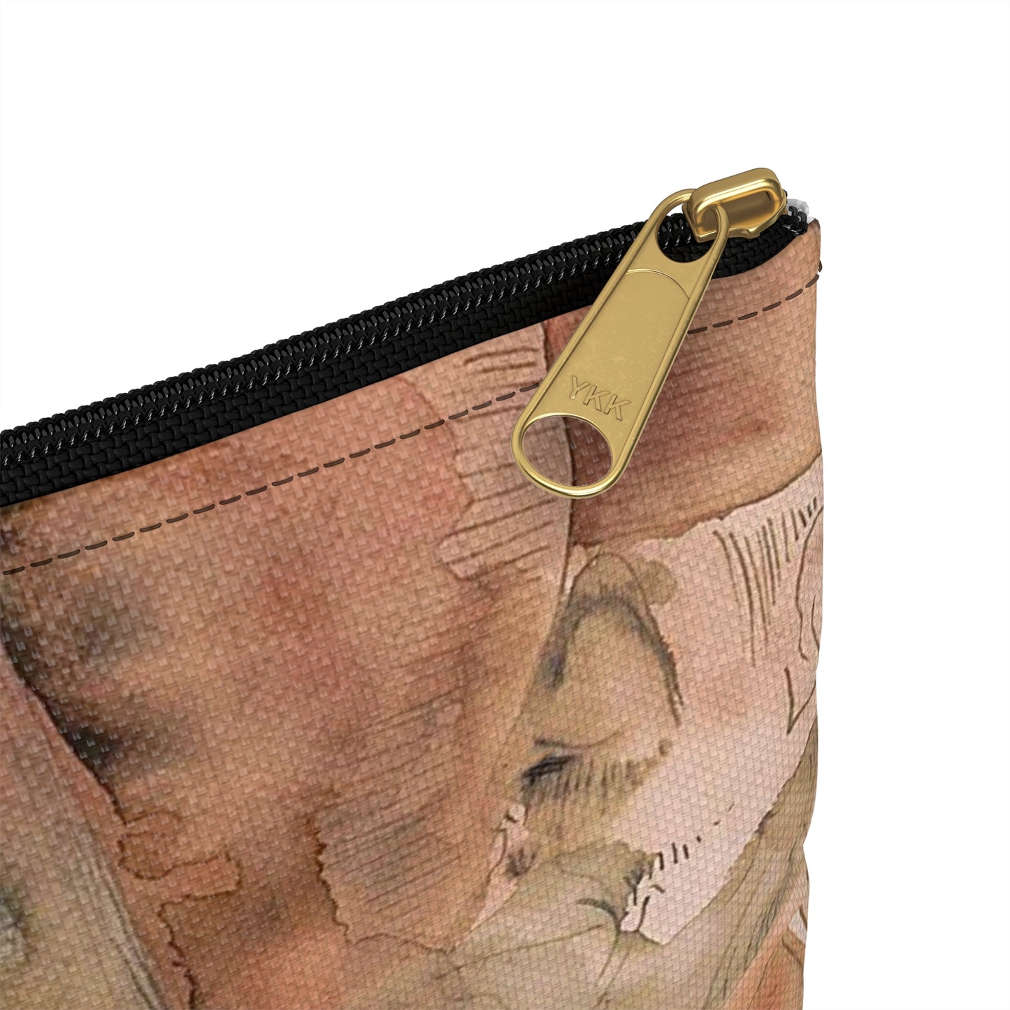 Man met een baard, wandelstok en hoge hoed, in profiel naar links Large Organizer Pouch with Black Zipper