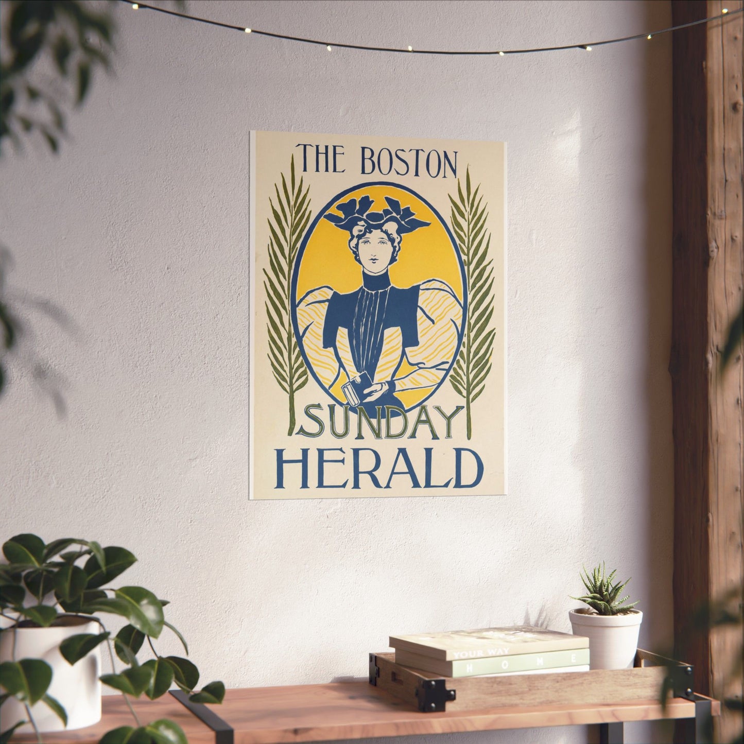 The Boston Sunday herald, Art Nouveau Poster High Quality Matte Wall Art Poster for Home, Office, Classroom