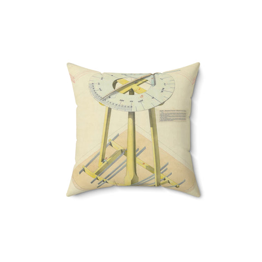 Patent drawing - Drawing of Marine Compasses Public domain  image Decorative Accent Square Pillow