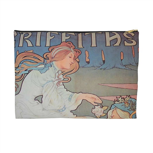Cycles Griffiths affiche Henri Thiriet 1898 Large Organizer Pouch with Black Zipper