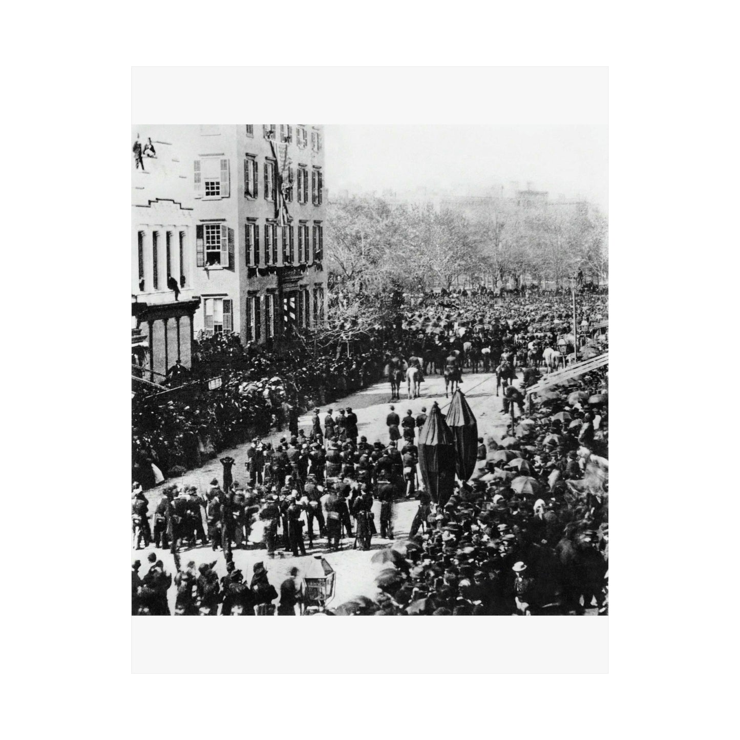 Lincoln Funeral Procession Roosevelt Mansion Broadway High Quality Matte Wall Art Poster for Home, Office, Classroom