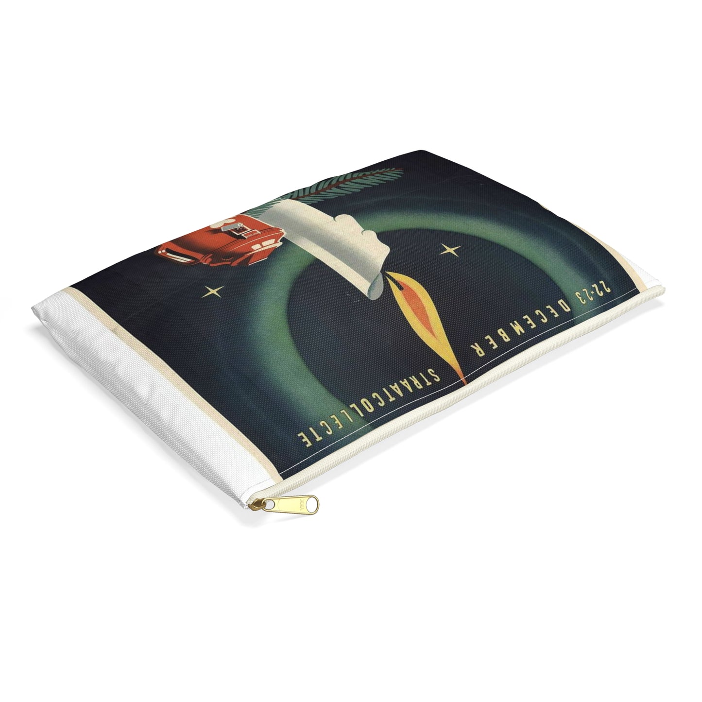 Poster Winterhulp Nederland collecte 22 en 23 december Large Organizer Pouch with Black Zipper