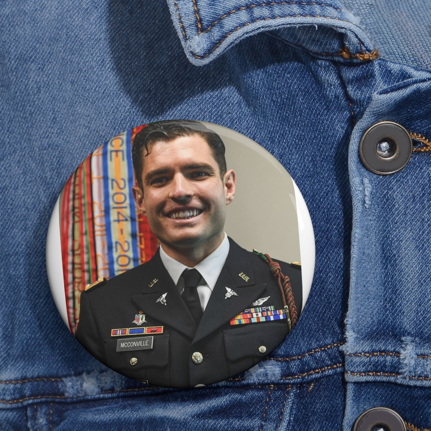 Cpt. Ryan McConville poses for a photo during his promotion Pin Buttons with Crisp Design