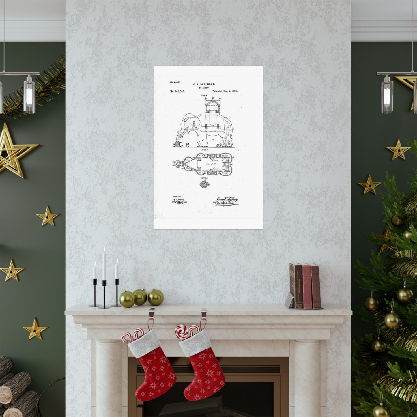 Patent Drawing of Engine - Lucy-USpatent268503 1882 Public domain  image High Quality Matte Wall Art Poster for Home, Office, Classroom