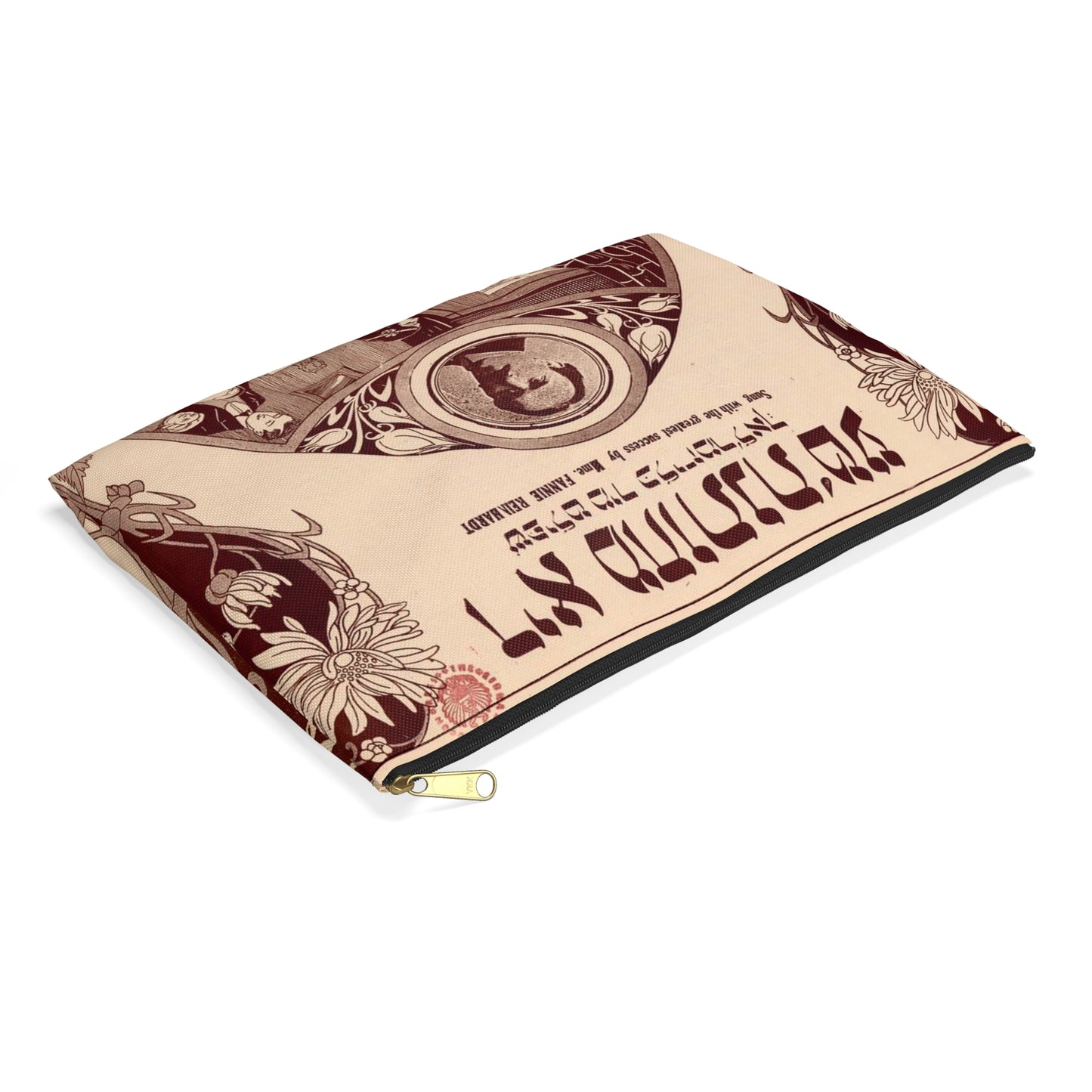 Die mechuteneste and Zu di serbator, Yiddish-American song Large Organizer Pouch with Black Zipper