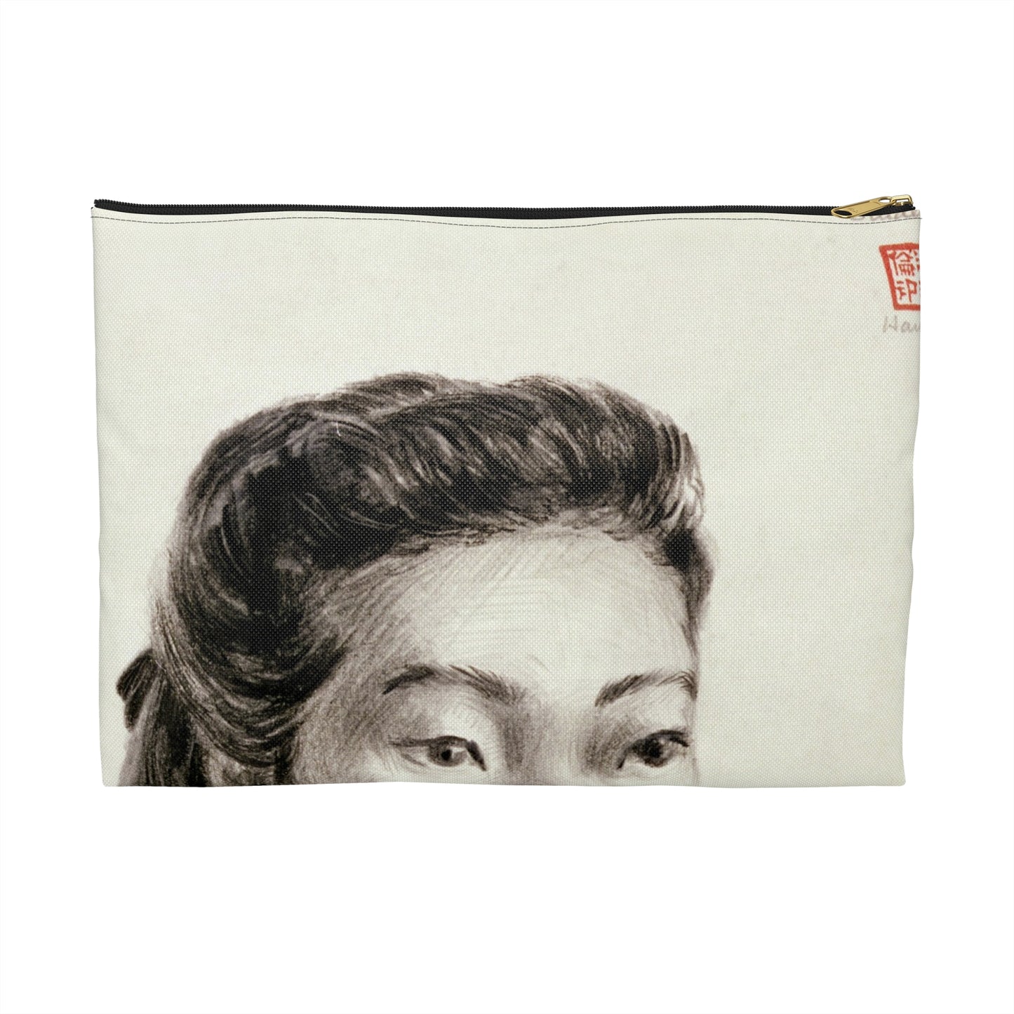 Artwork: "Student," China, 1945- Artist: John G. Hanlen Large Organizer Pouch with Black Zipper