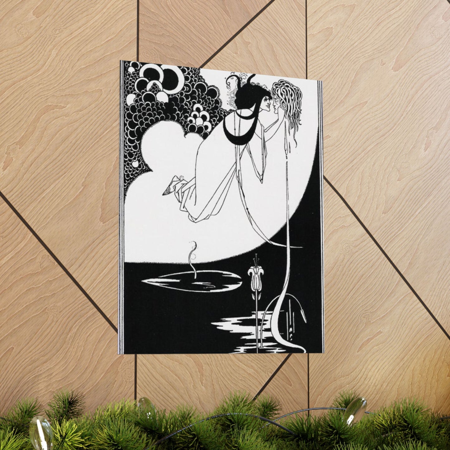 Beardsley apotheose - A black and white drawing of a woman in a dress High Quality Matte Wall Art Poster for Home, Office, Classroom