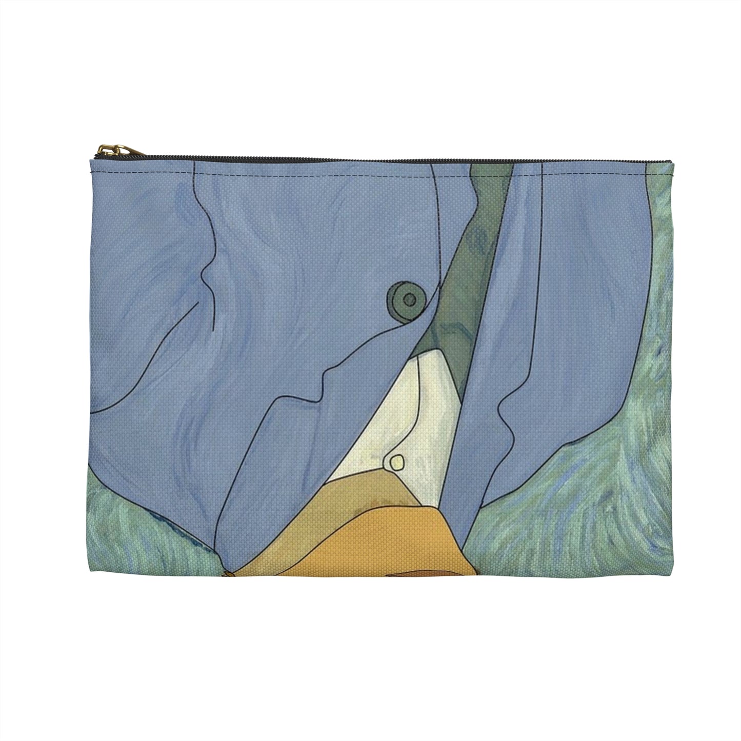 A painting of a man in a suit and tie. Van gogh illustration insanity. Large Organizer Pouch with Black Zipper