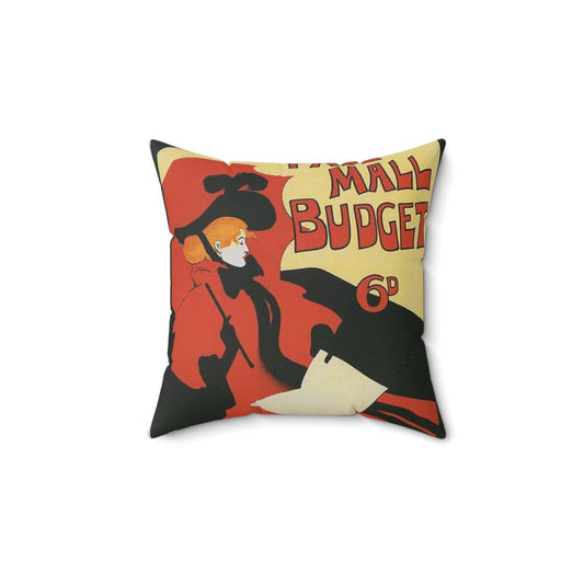 Affiche anglaise pour la revue hebdomadaire "Illustrated Pall Mall Budget". Decorative Accent Square Pillow