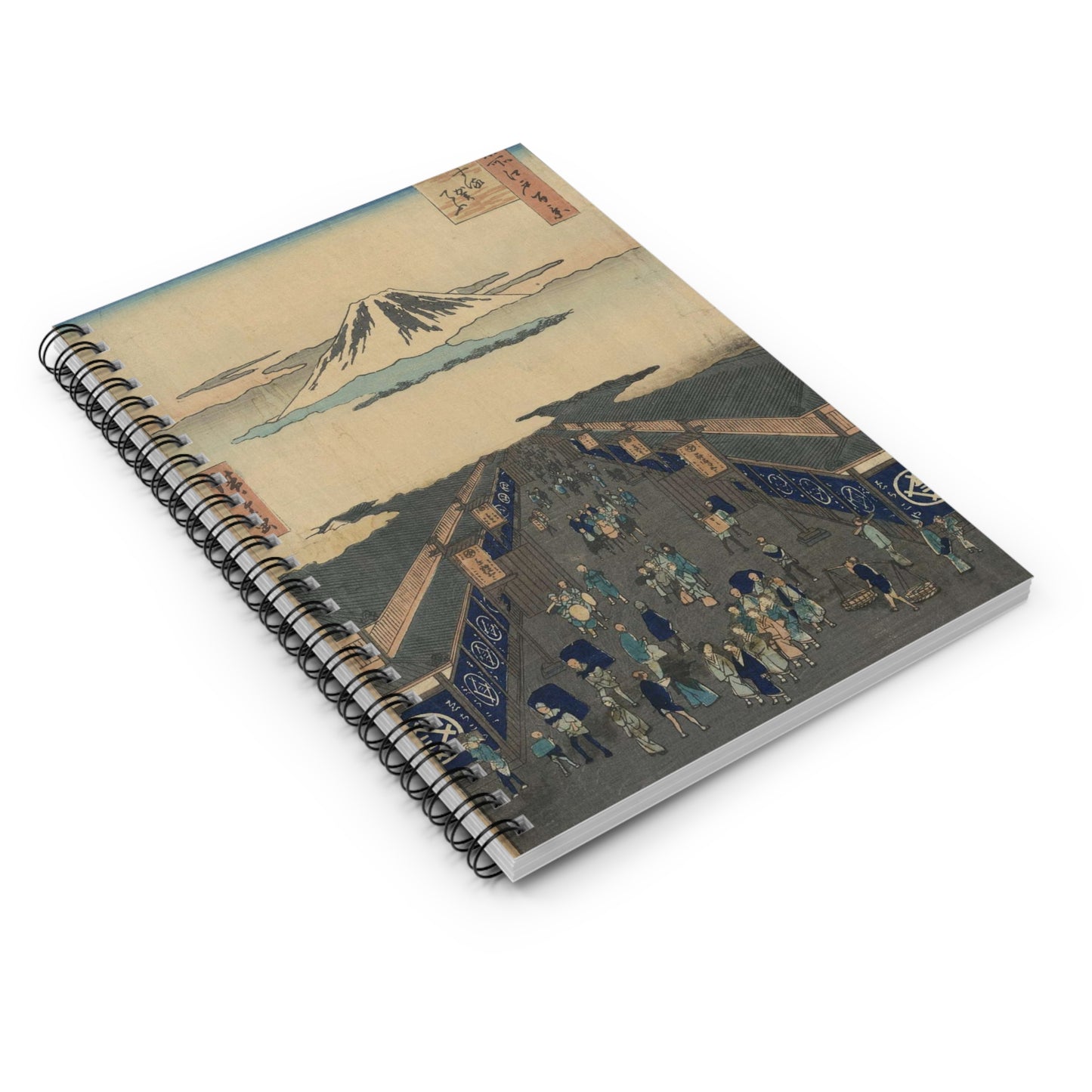 Surugachō, Andō Hiroshige, depicting Mount Fuji Spiral Bound Ruled Notebook with Printed Cover