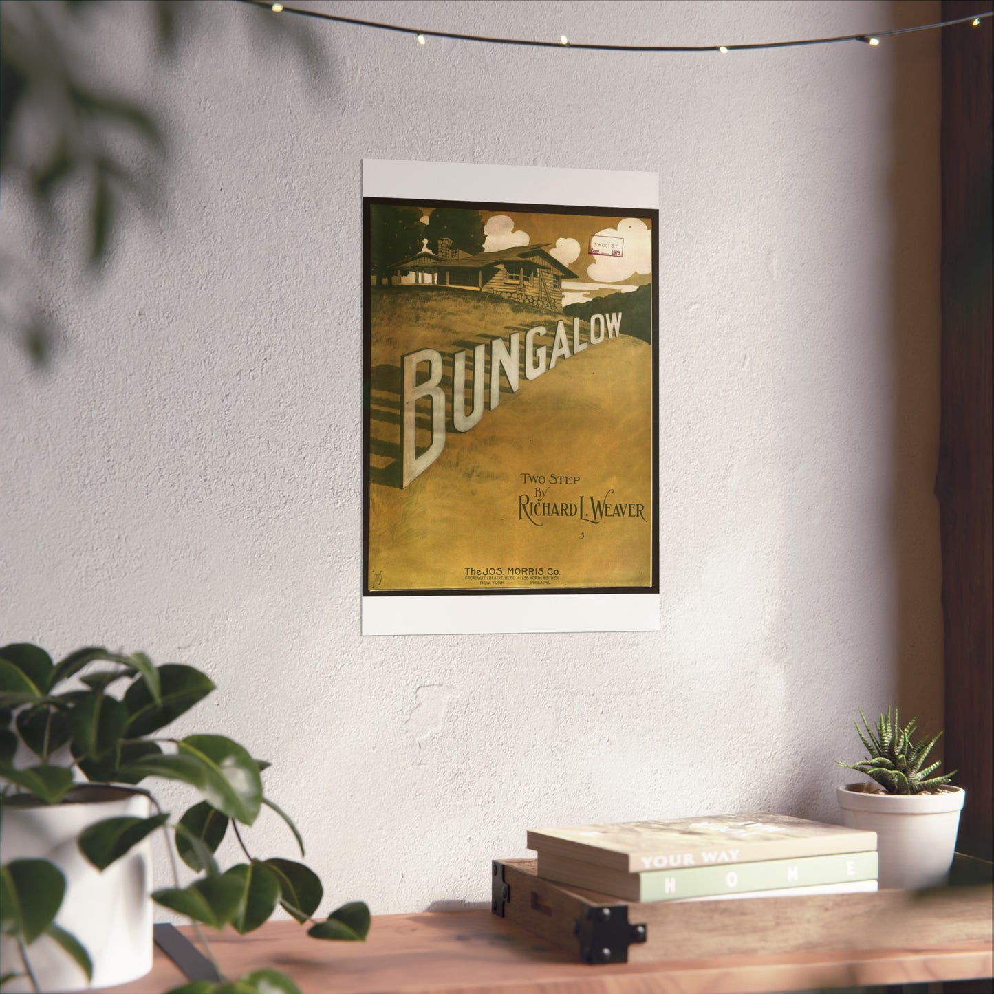 Bungalow, musical notation - Public domain American sheet music High Quality Matte Wall Art Poster for Home, Office, Classroom