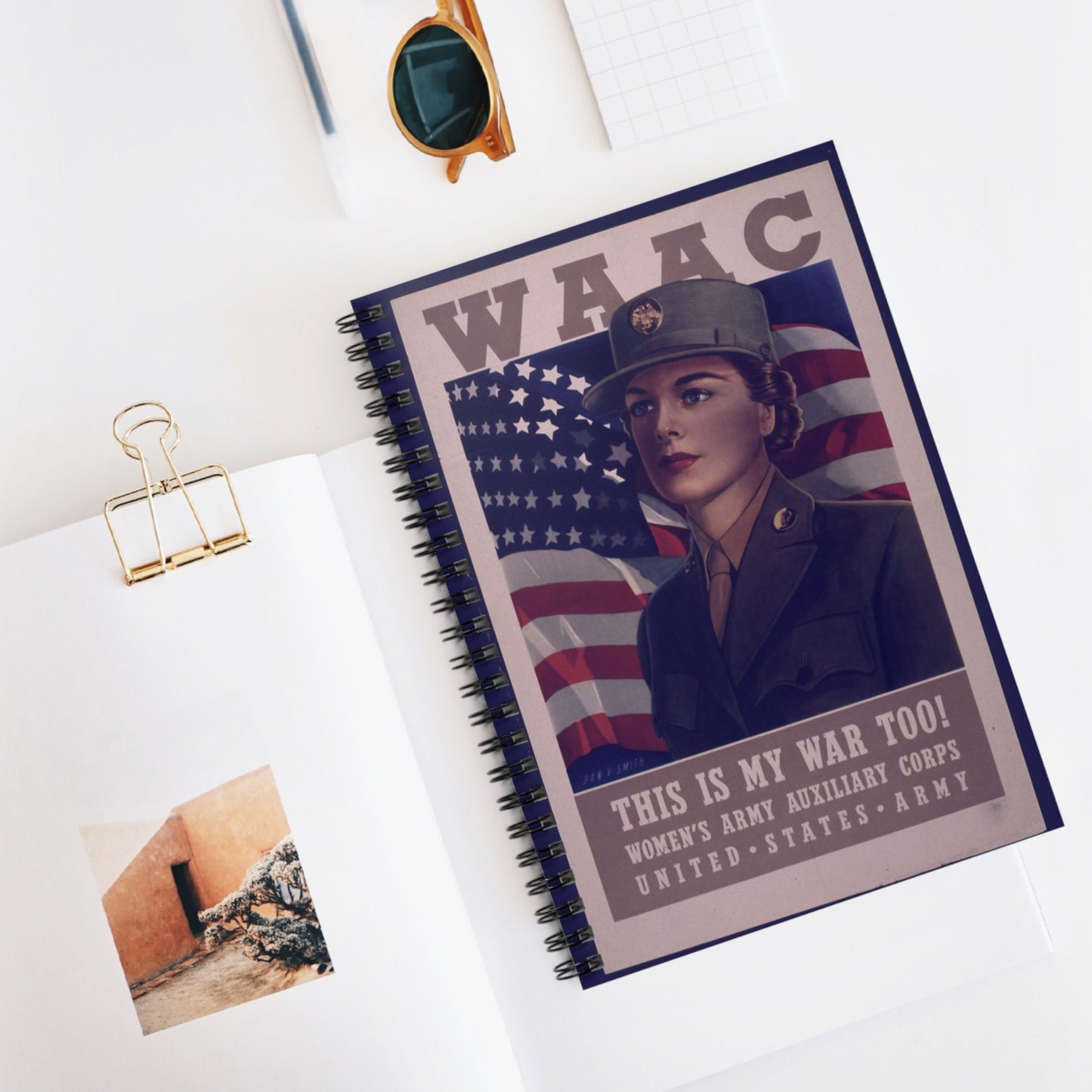 WAAC. THIS IS MY WAR TOO^ - NARA - 515724 Spiral Bound Ruled Notebook with Printed Cover