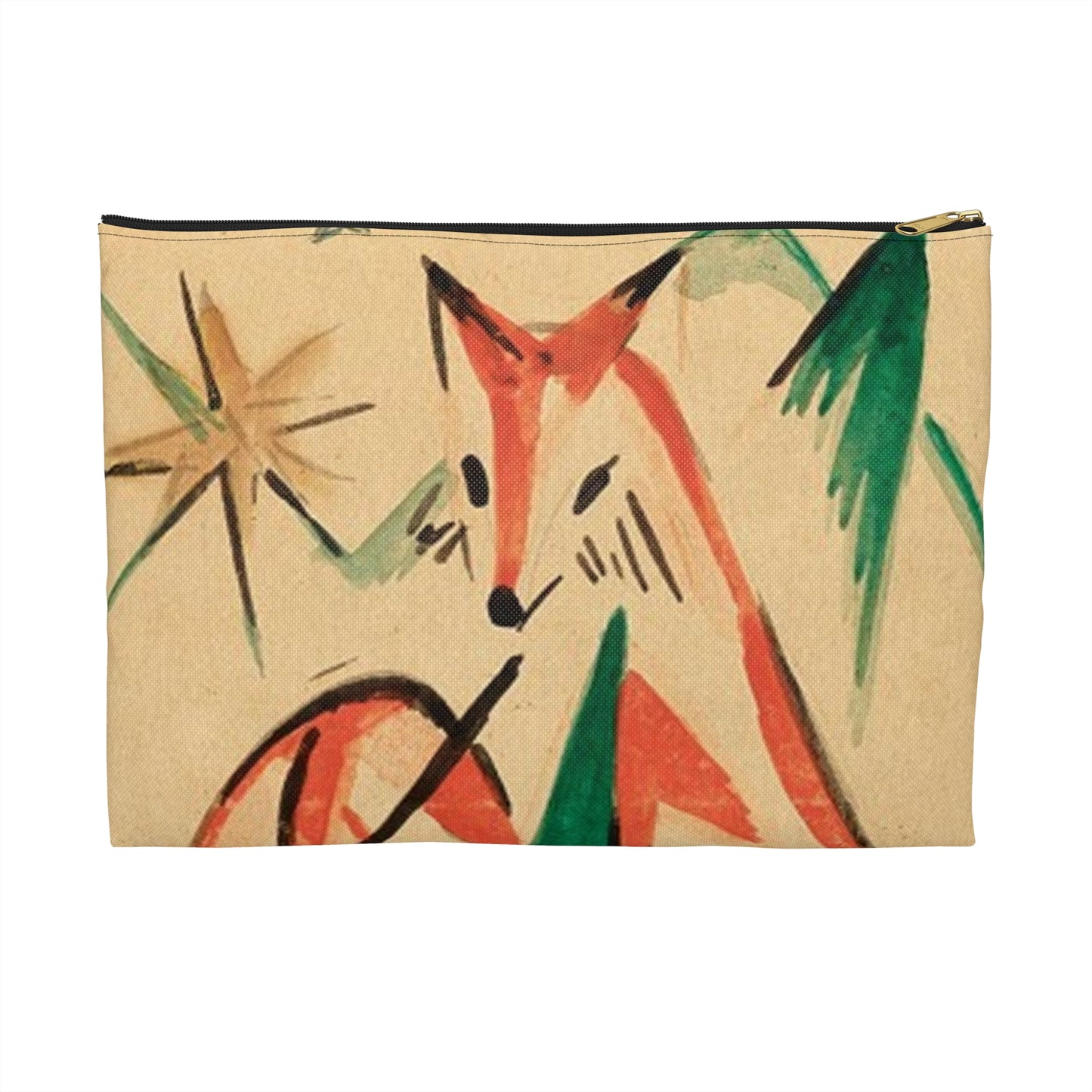 Franz Marc Füchse 1913 - A painting of a fox and a star Large Organizer Pouch with Black Zipper