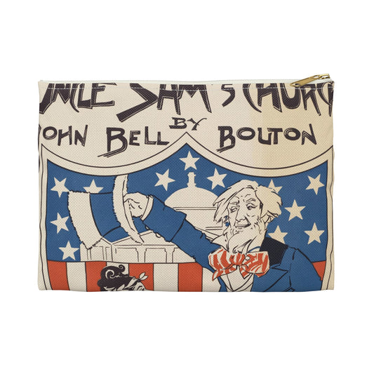 Uncle Sam's church by John Bell Bouton Large Organizer Pouch with Black Zipper