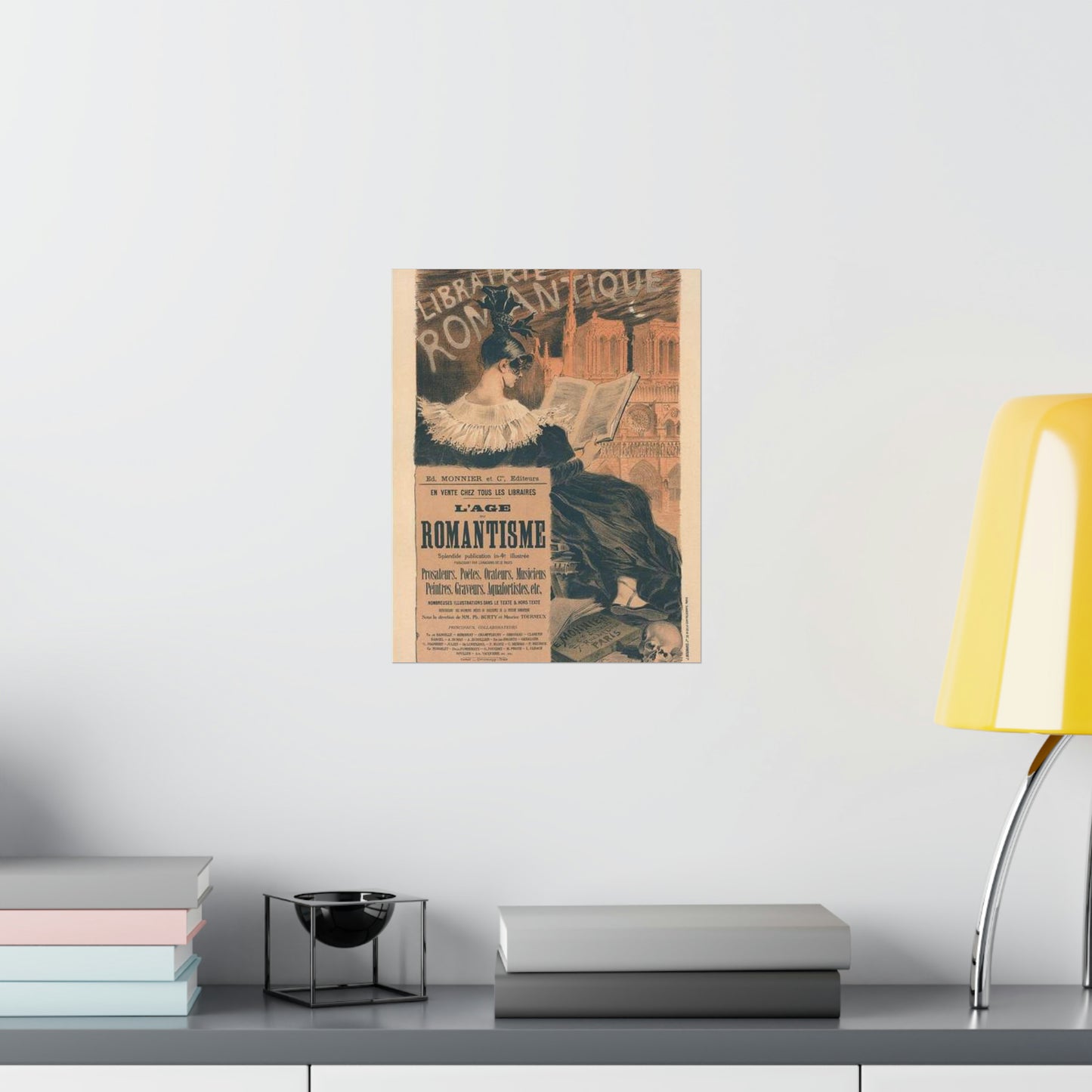 Affiche pour la "Librairie Romantique". High Quality Matte Wall Art Poster for Home, Office, Classroom