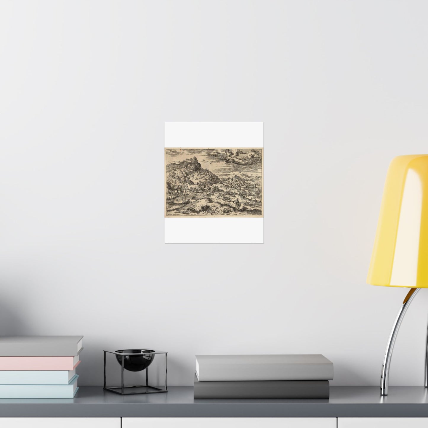 Hieronymus Cock - Mercurius met het hoofd van Argus High Quality Matte Wall Art Poster for Home, Office, Classroom