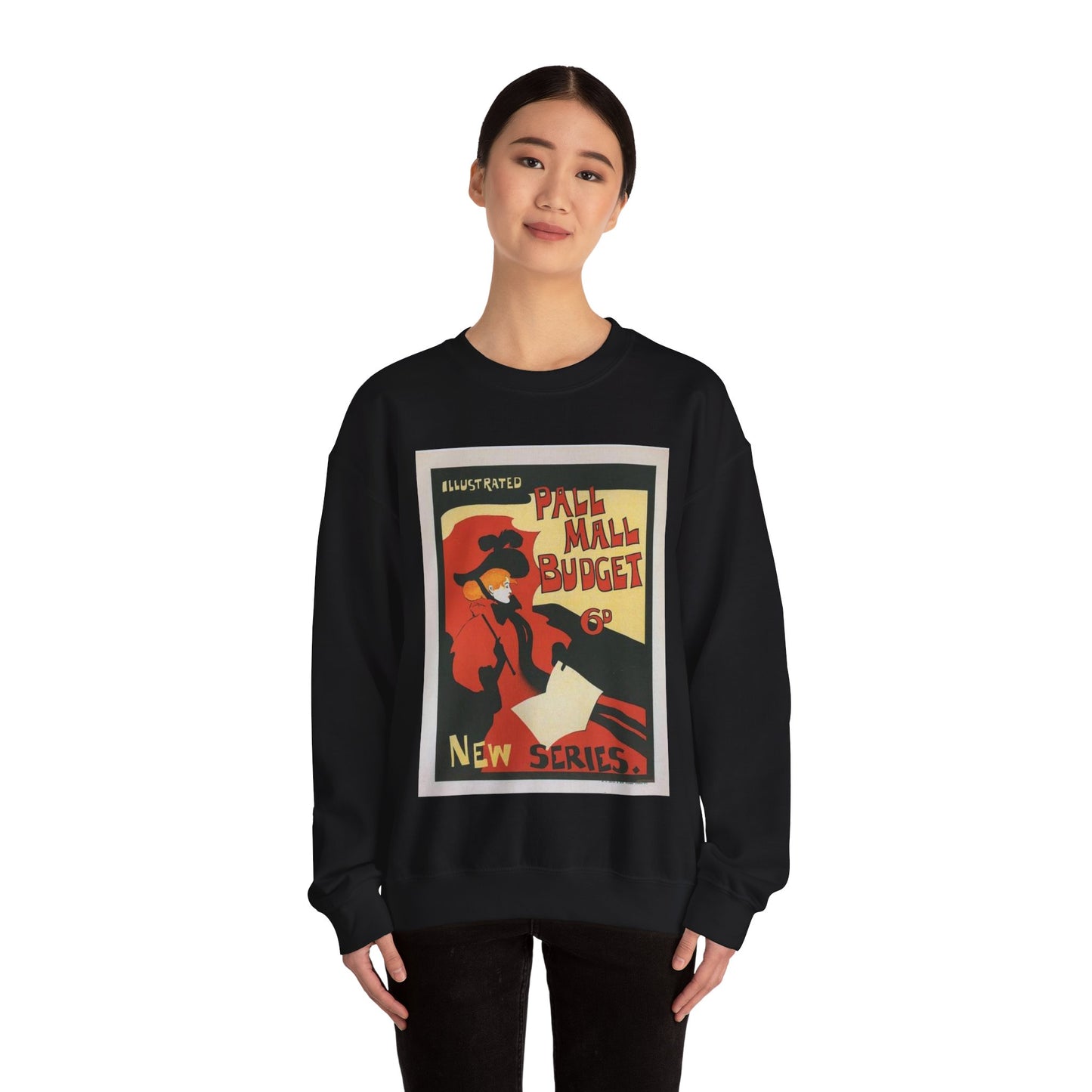 Affiche anglaise pour la revue hebdomadaire "Illustrated Pall Mall Budget". Black Heavy Blend Adult Crew Neck SweatShirt