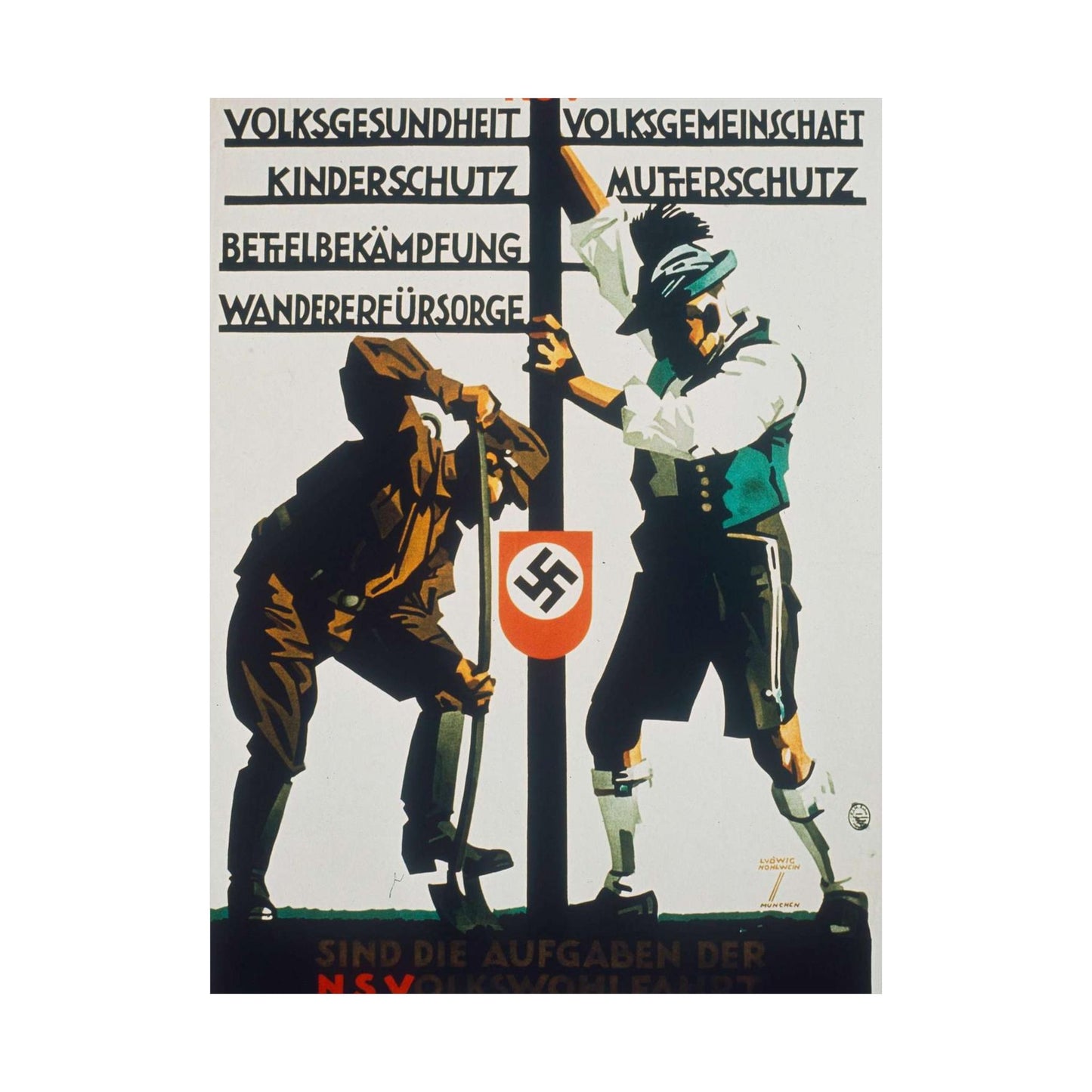 NSDAP Volksgemeinschaft NS VOLKSWOHLFAHRT High Quality Matte Wall Art Poster for Home, Office, Classroom