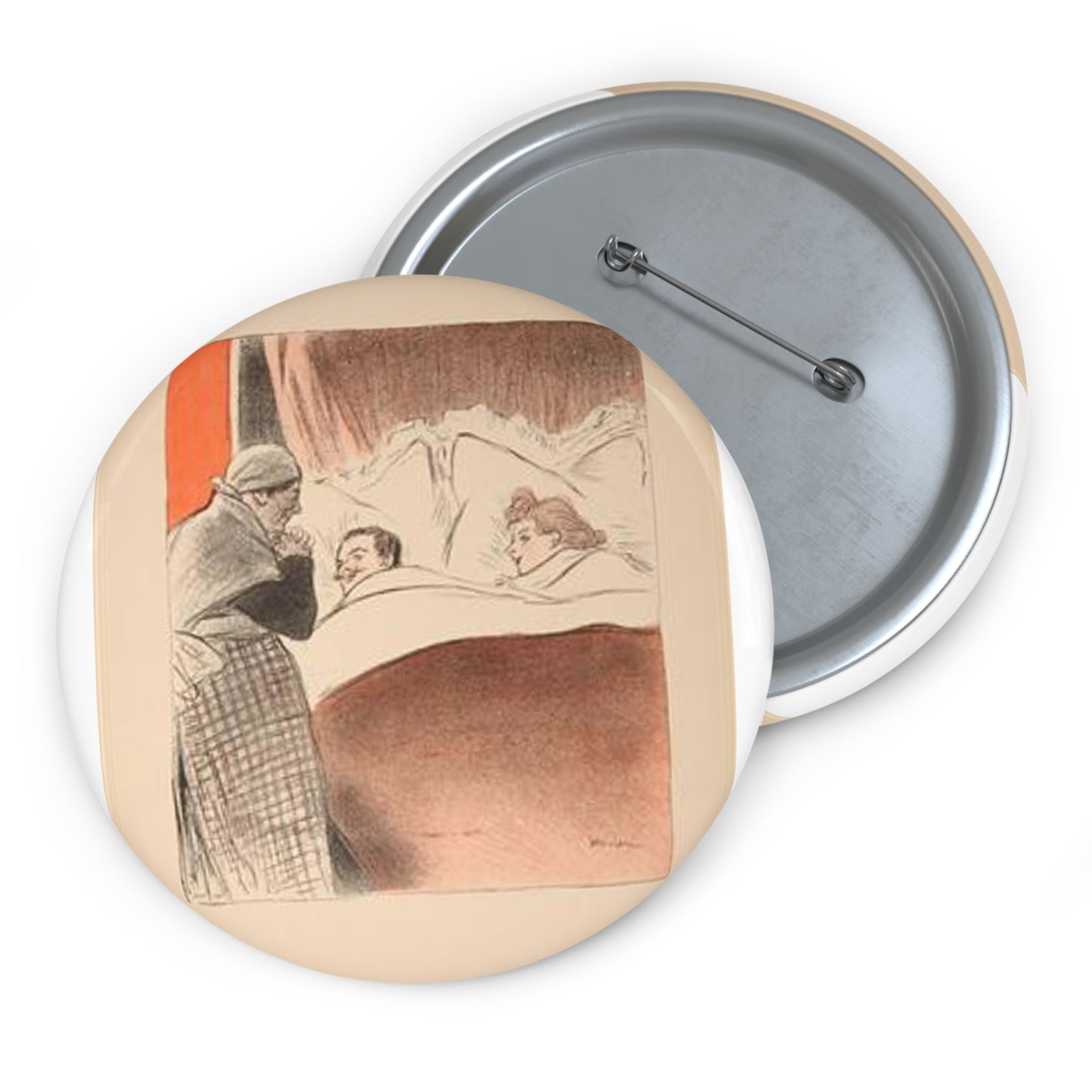 Steinlen - je-l-ai-promis-a-gertrude Pin Buttons with Crisp Design