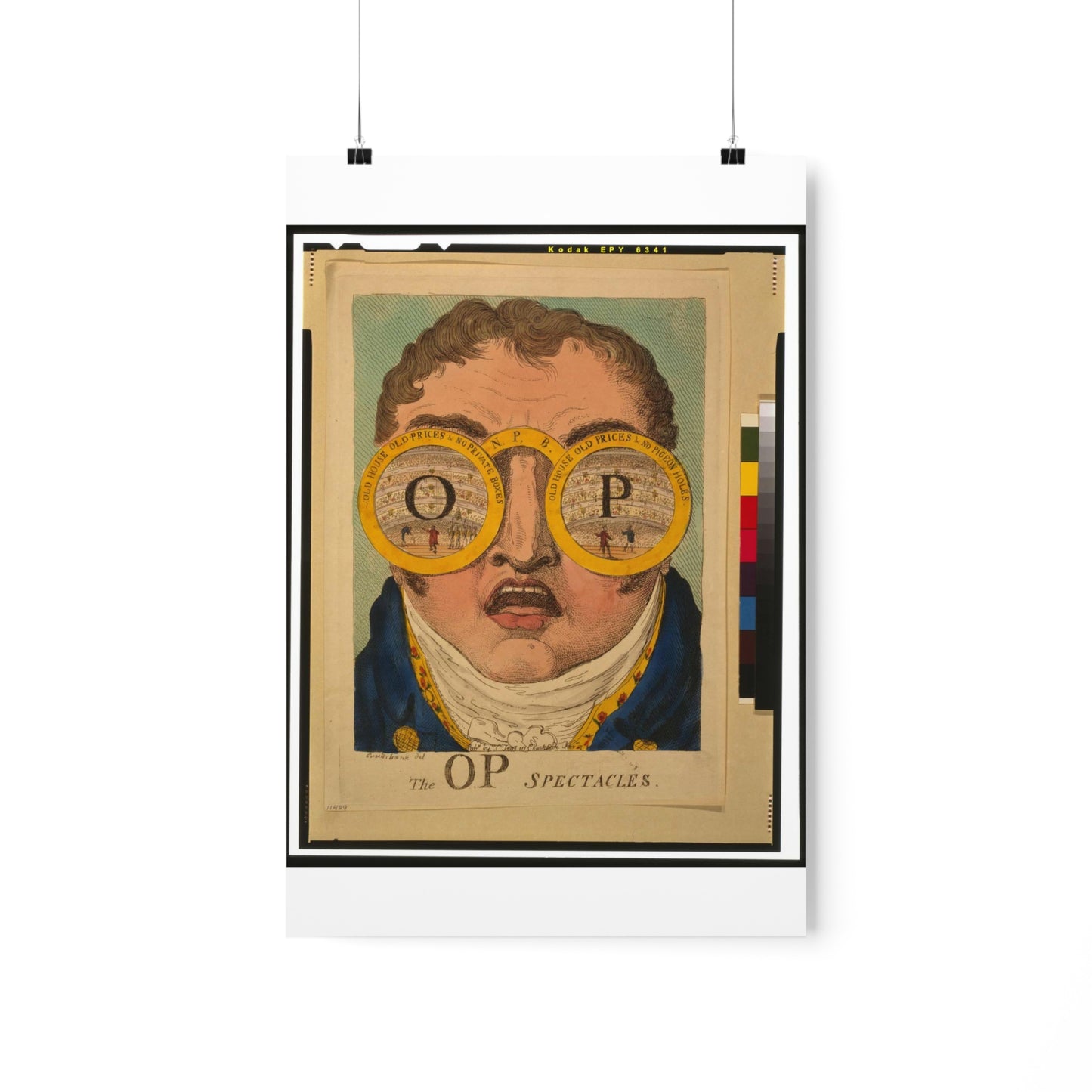 The OP spectacles / Cruikshank del., British Cartoon Print High Quality Matte Wall Art Poster for Home, Office, Classroom