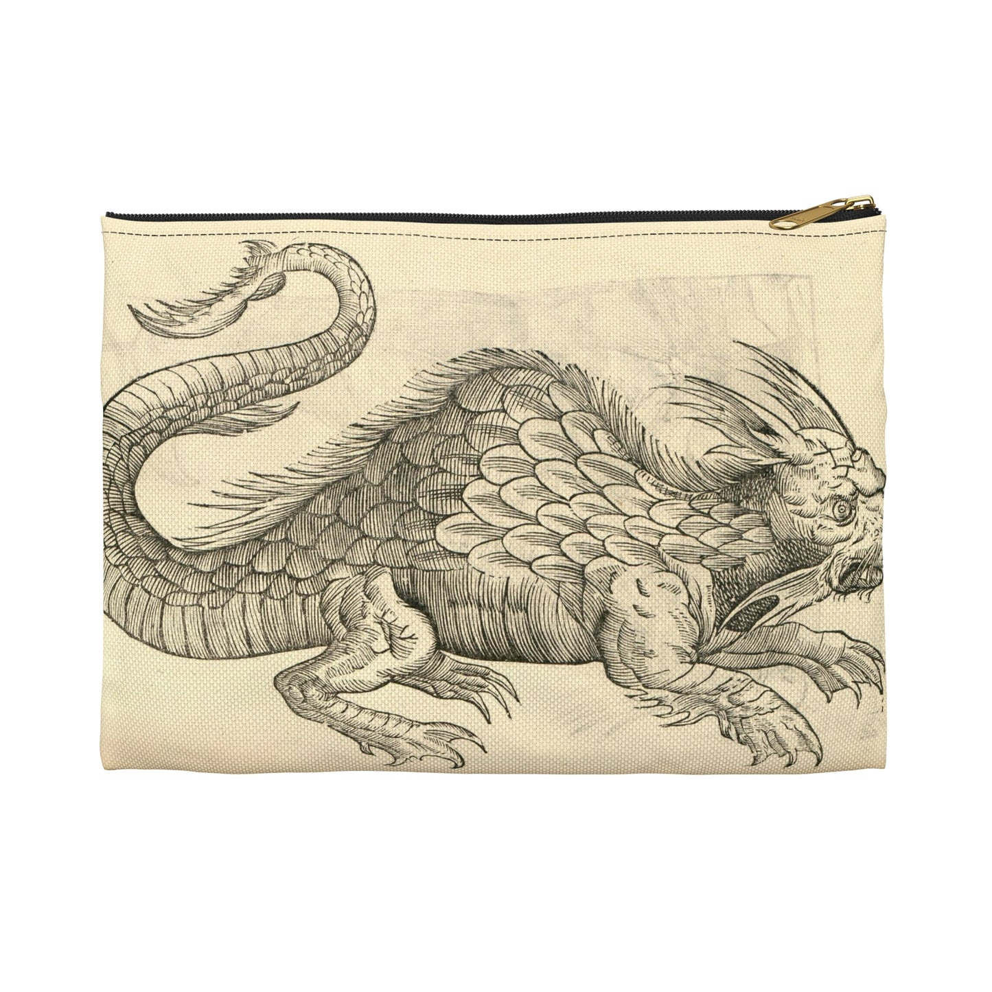 Orobonis Piscis effigies - Public domain portrait drawing  Large Organizer Pouch with Black Zipper