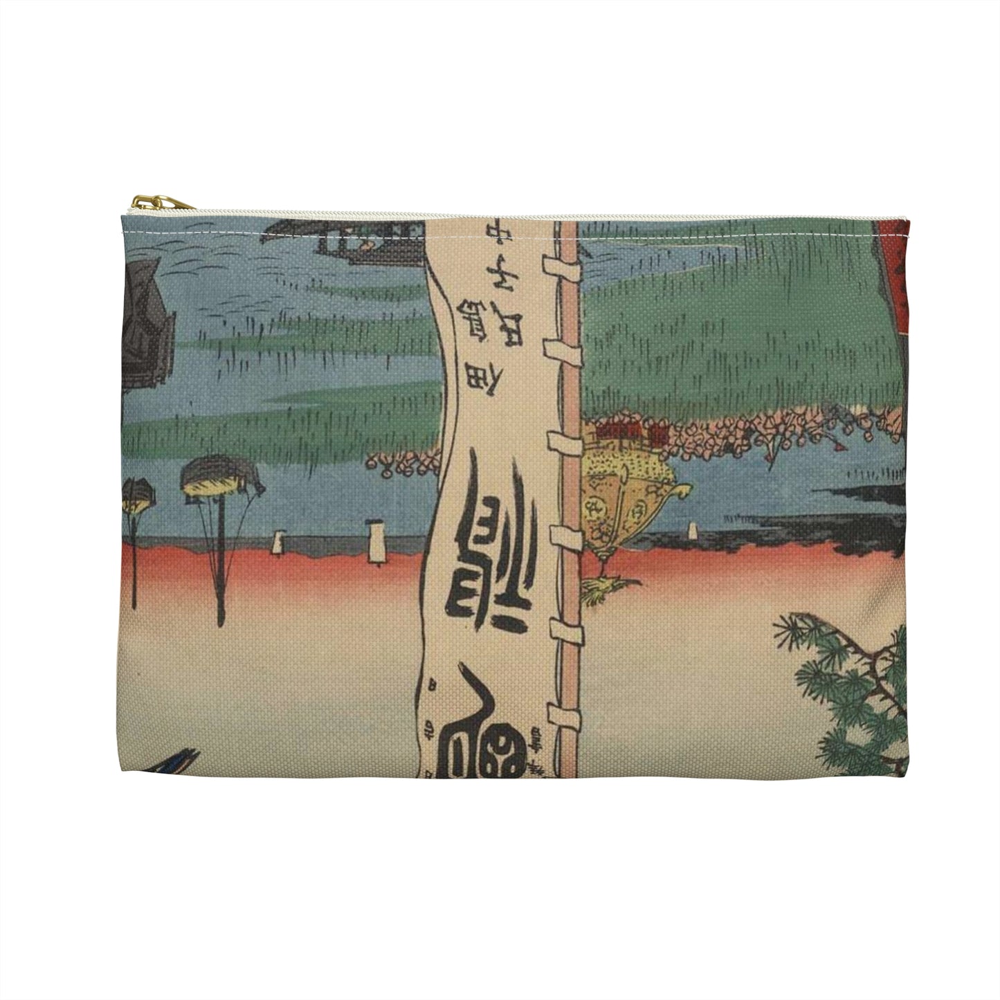 Gajō icchō, Ando Hiroshige - Public domain portrait drawing  Large Organizer Pouch with Black Zipper