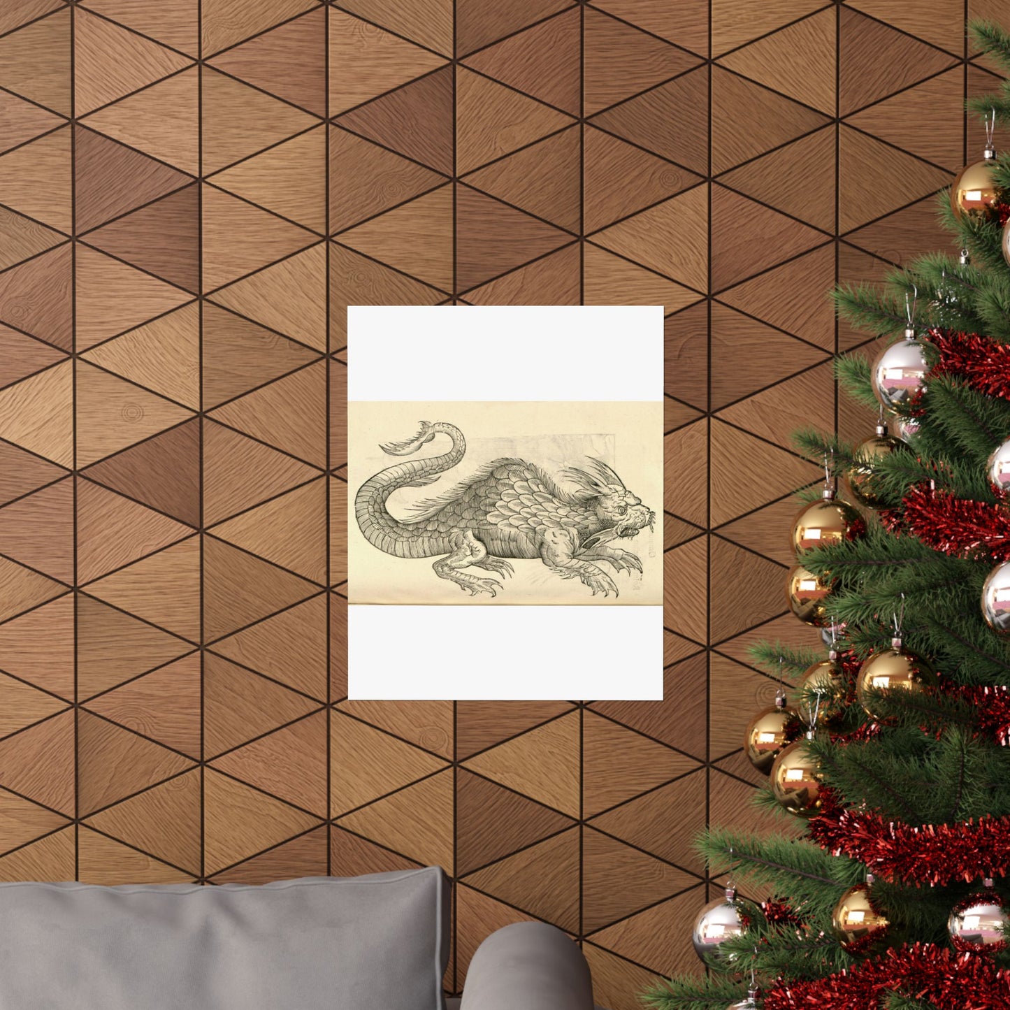 Orobonis Piscis effigies - Public domain portrait drawing  High Quality Matte Wall Art Poster for Home, Office, Classroom