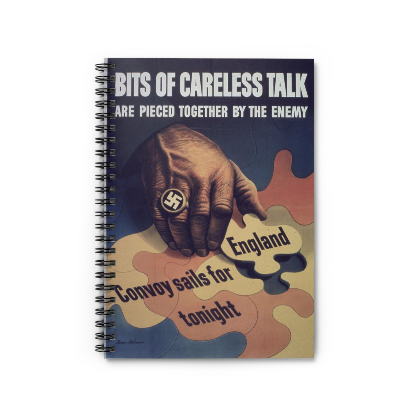 "Bits of careless talk are pieced together by the enemy" - NARA - 513972 Spiral Bound Ruled Notebook with Printed Cover