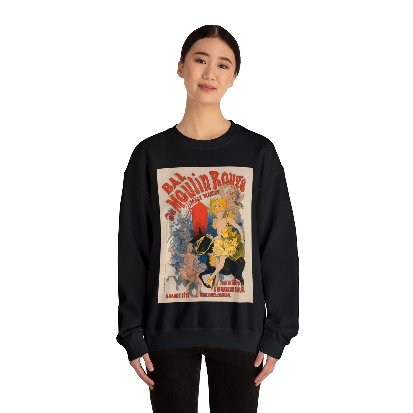 Affiche pour le "Bal du Moulin Rouge". Black Heavy Blend Adult Crew Neck SweatShirt