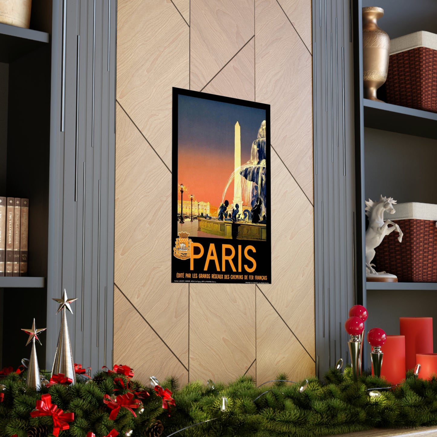 Paris. Vintage Travel Poster. - Art Deco public domain image High Quality Matte Wall Art Poster for Home, Office, Classroom