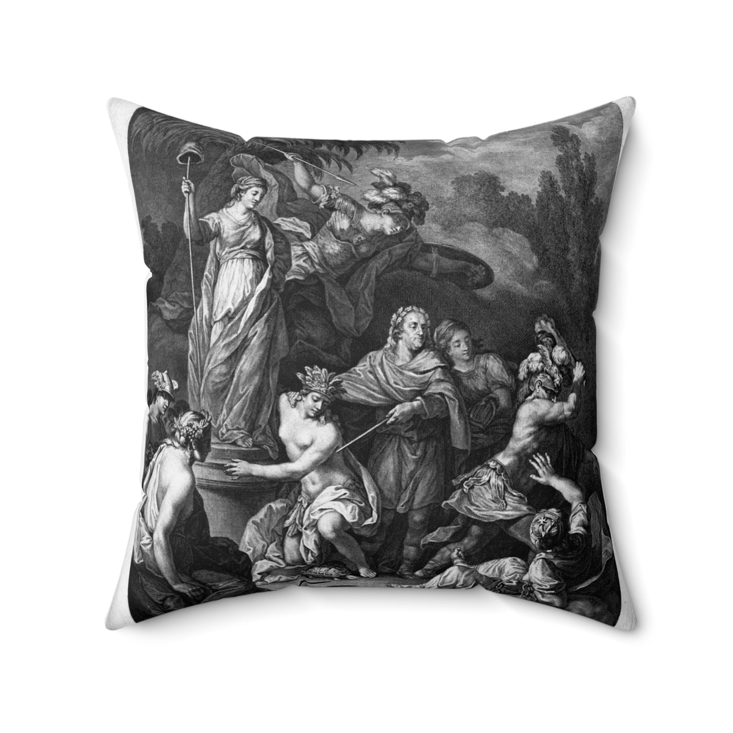 [French Girls in Blue Jeans] - American Embassy, Paris, France, Marshall Plan photogrpaphs Decorative Accent Square Pillow