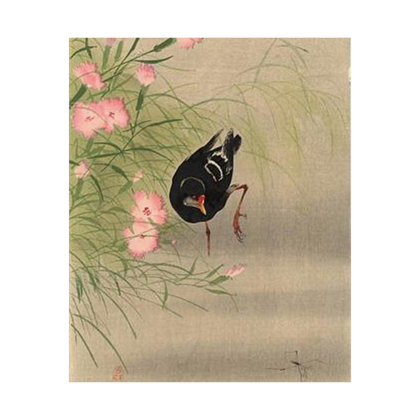 Koson - gallinule-bird-and-water-strider, Ohara Koson High Quality Matte Wall Art Poster for Home, Office, Classroom