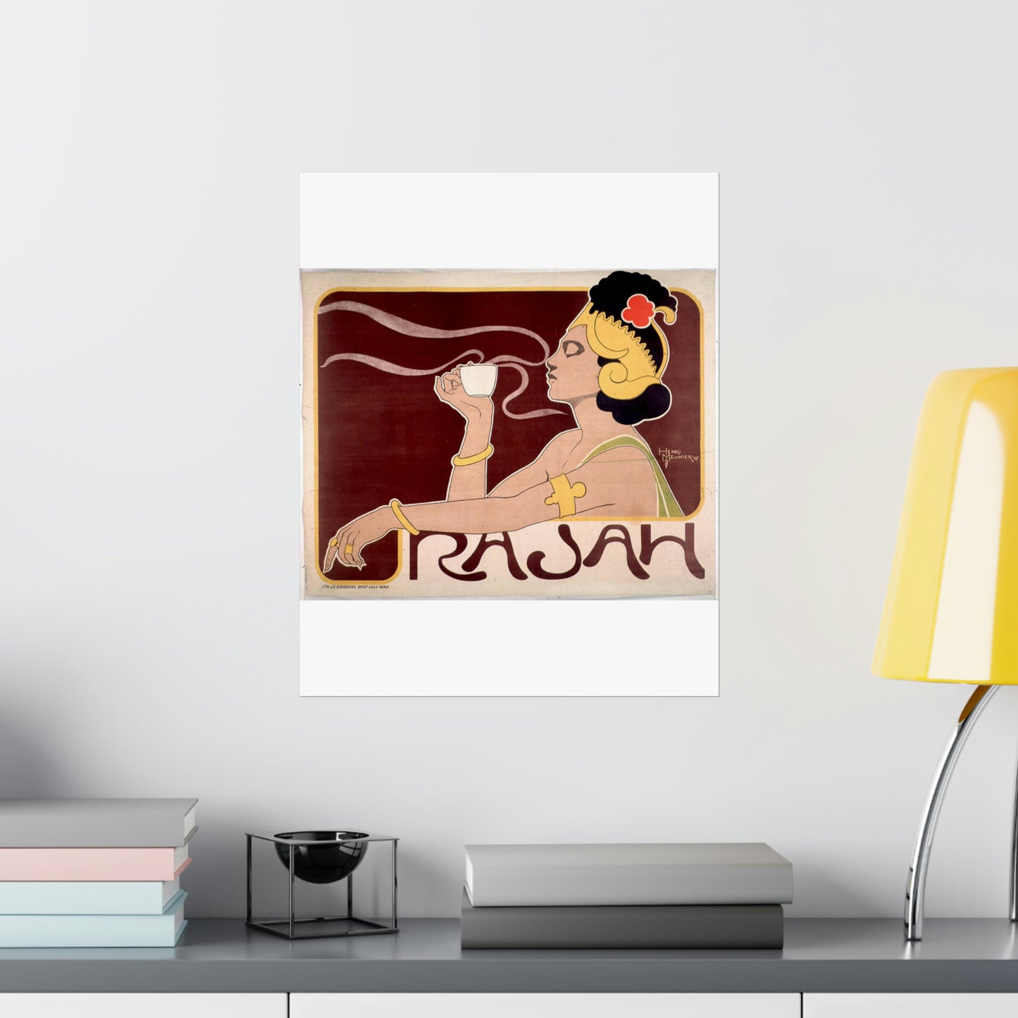 Poster - Rajah, Art Nouveau Poster - Public domain lithograph High Quality Matte Wall Art Poster for Home, Office, Classroom
