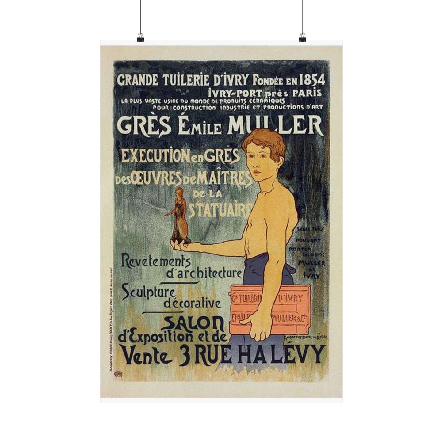 Affiche pour la "Grande Tuilerie d'Ivry" (Usine Émile Muller). High Quality Matte Wall Art Poster for Home, Office, Classroom