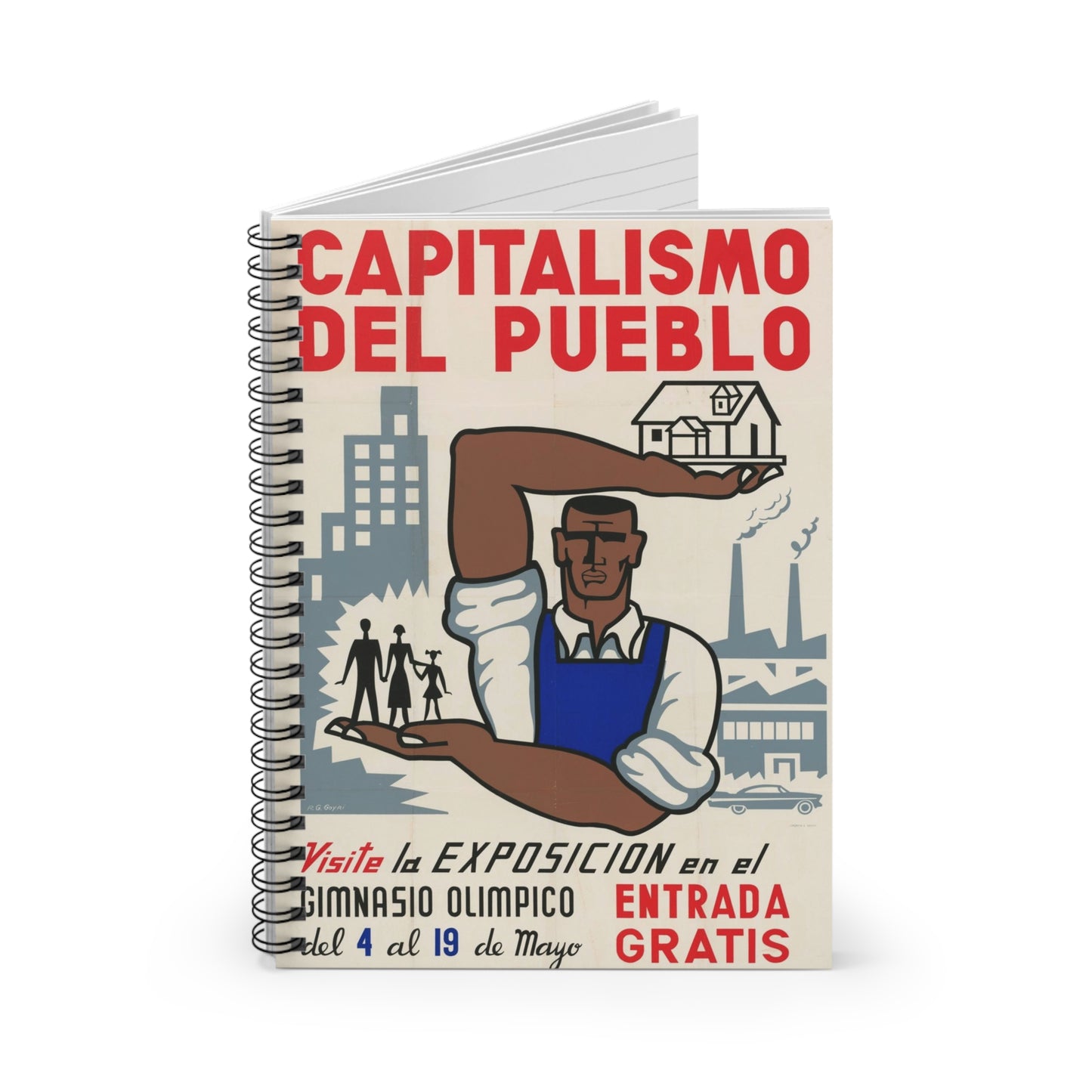 People's Capitalism Poster, United States information service propaganda Spiral Bound Ruled Notebook with Printed Cover