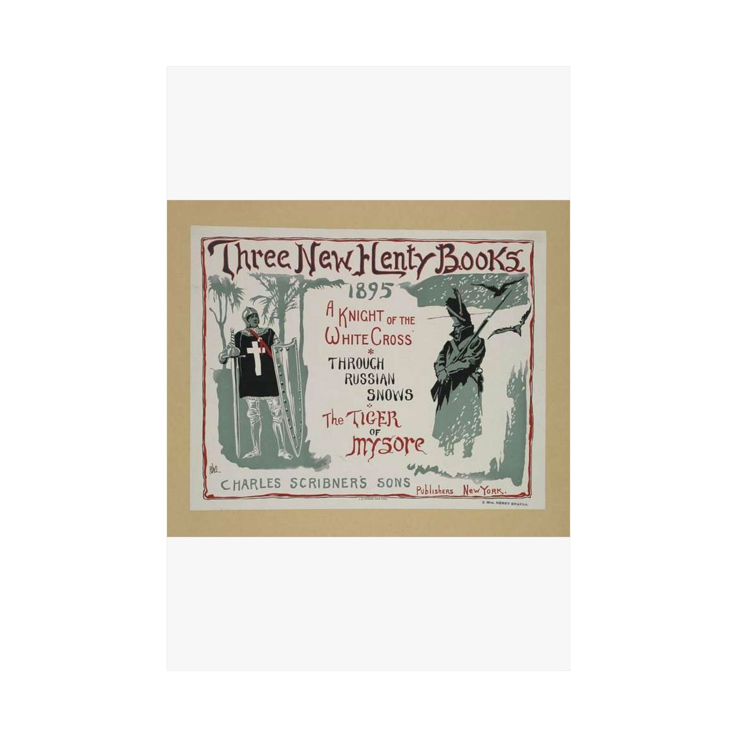 Three new Henty books., Art Nouveau Poster High Quality Matte Wall Art Poster for Home, Office, Classroom