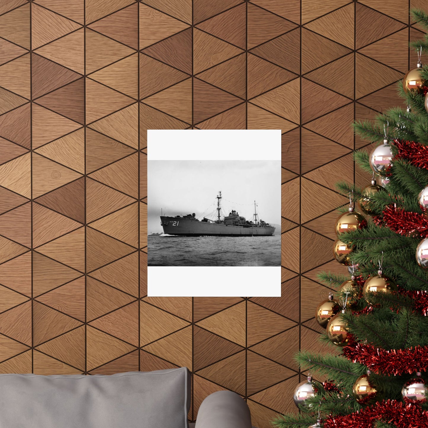 USS Dionysus (AR-21) underway, circa 1952-1955 (USN 1045360) High Quality Matte Wall Art Poster for Home, Office, Classroom