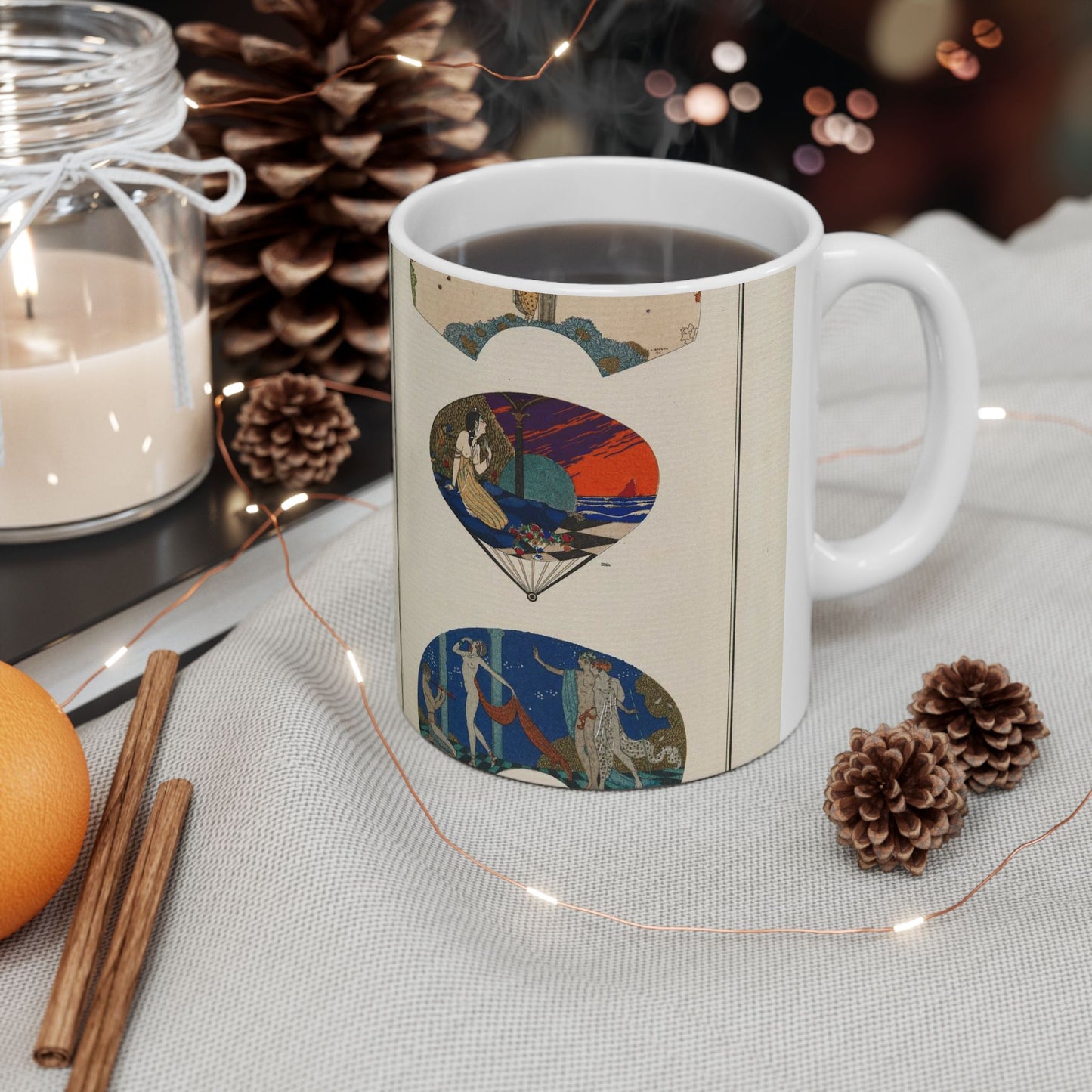 Fans by Paquin (Eventails de Paquin d'apres G. Barbier et Paul Iribe) (CBL WEp 0833) Beautiful Novelty Ceramic Coffee Mug 11oz