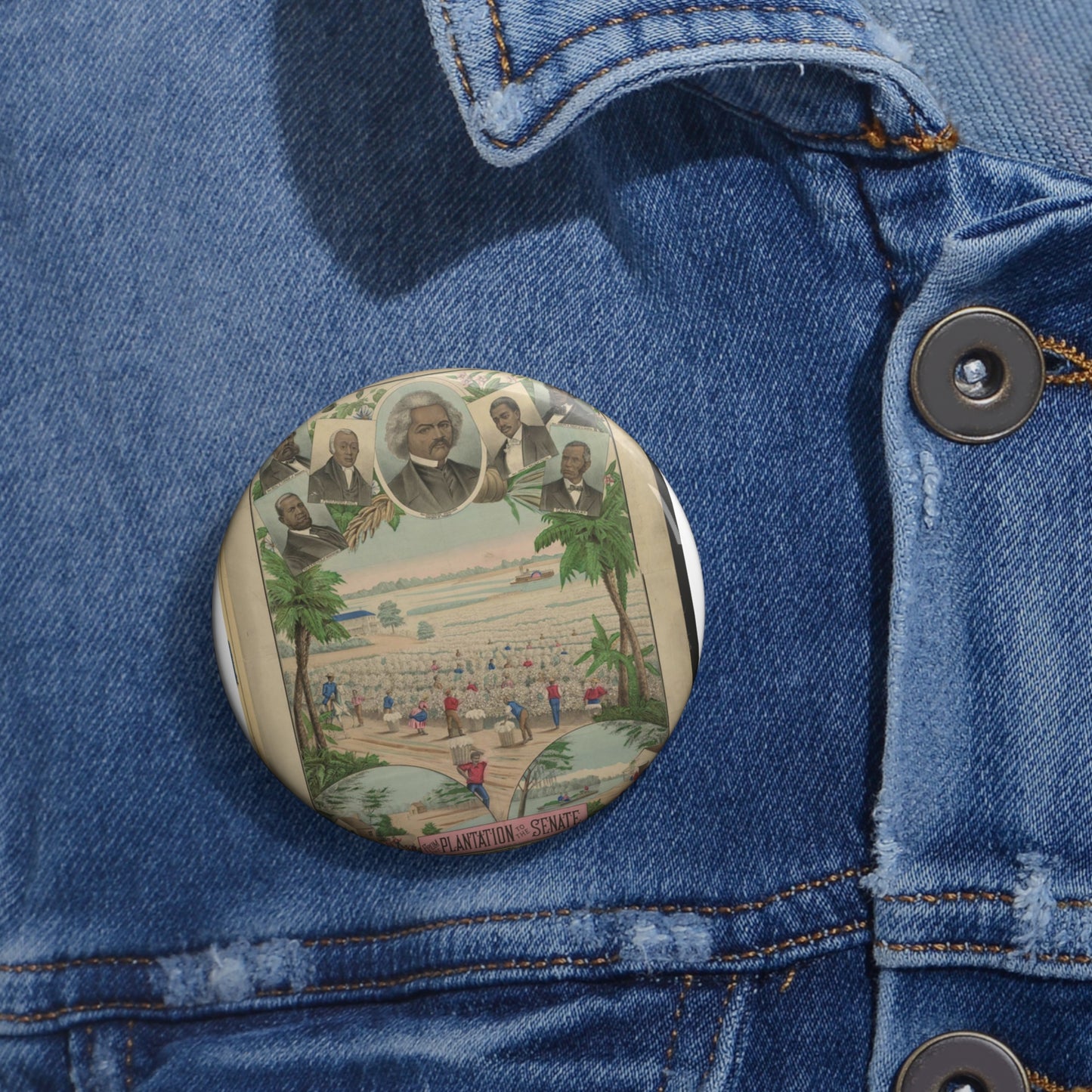 From the plantation to the Senate Pin Buttons with Crisp Design