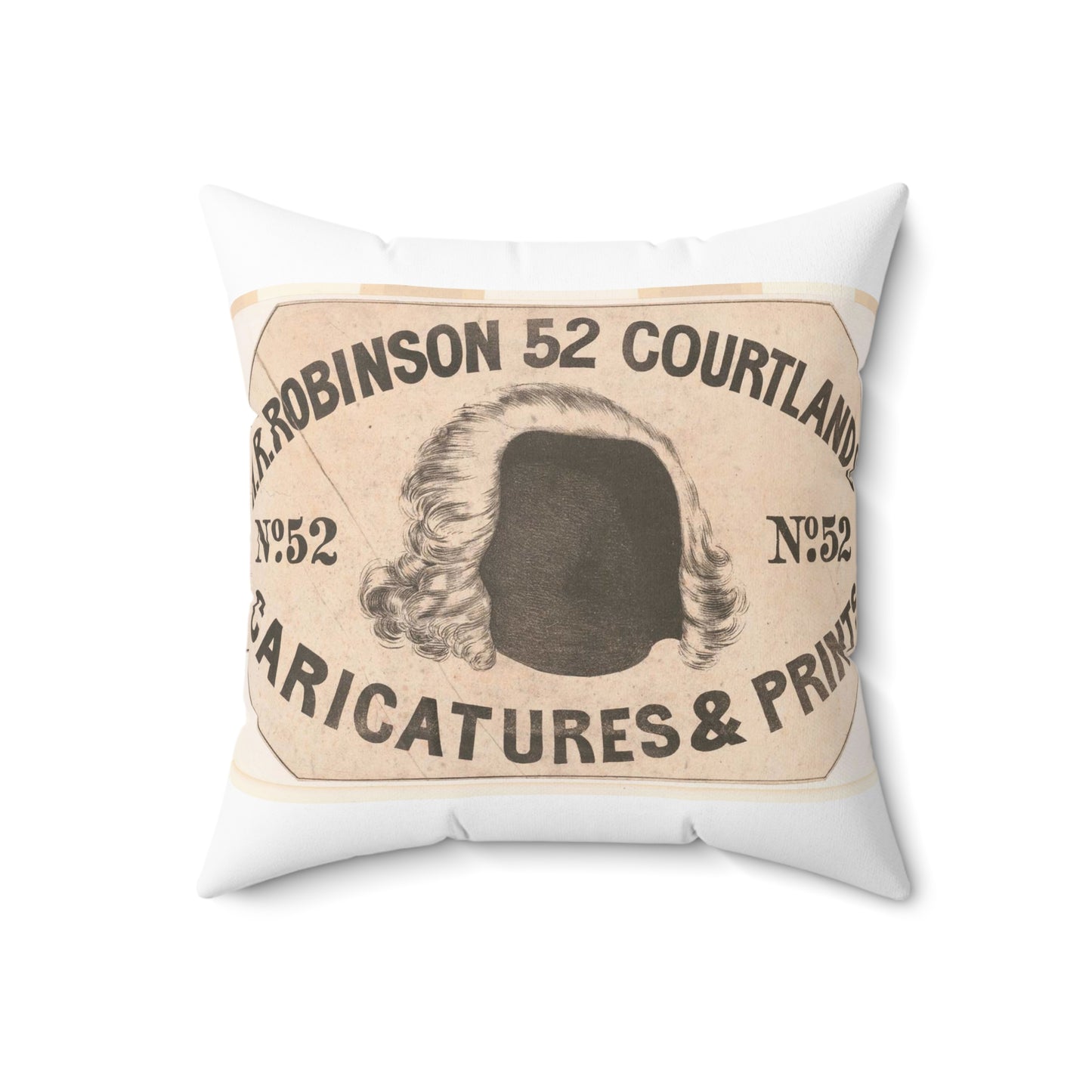 H.R. Robinson, 52 Courtland St. Caricatures & prints Decorative Accent Square Pillow