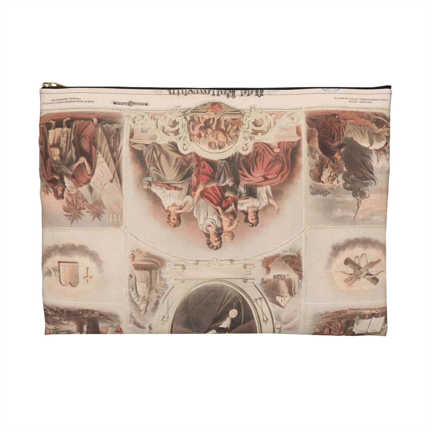 Odd fellowship - Print, Library of Congress collection Large Organizer Pouch with Black Zipper