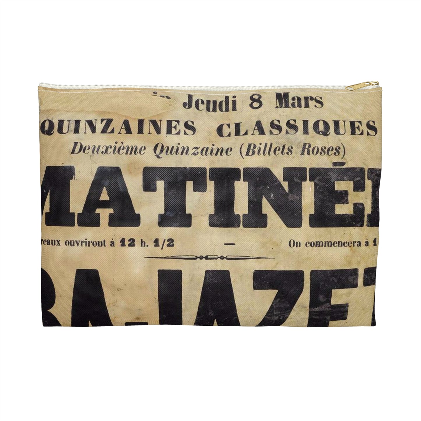 Poster of Bajazet 1900 - A poster advertising a concert in paris Large Organizer Pouch with Black Zipper