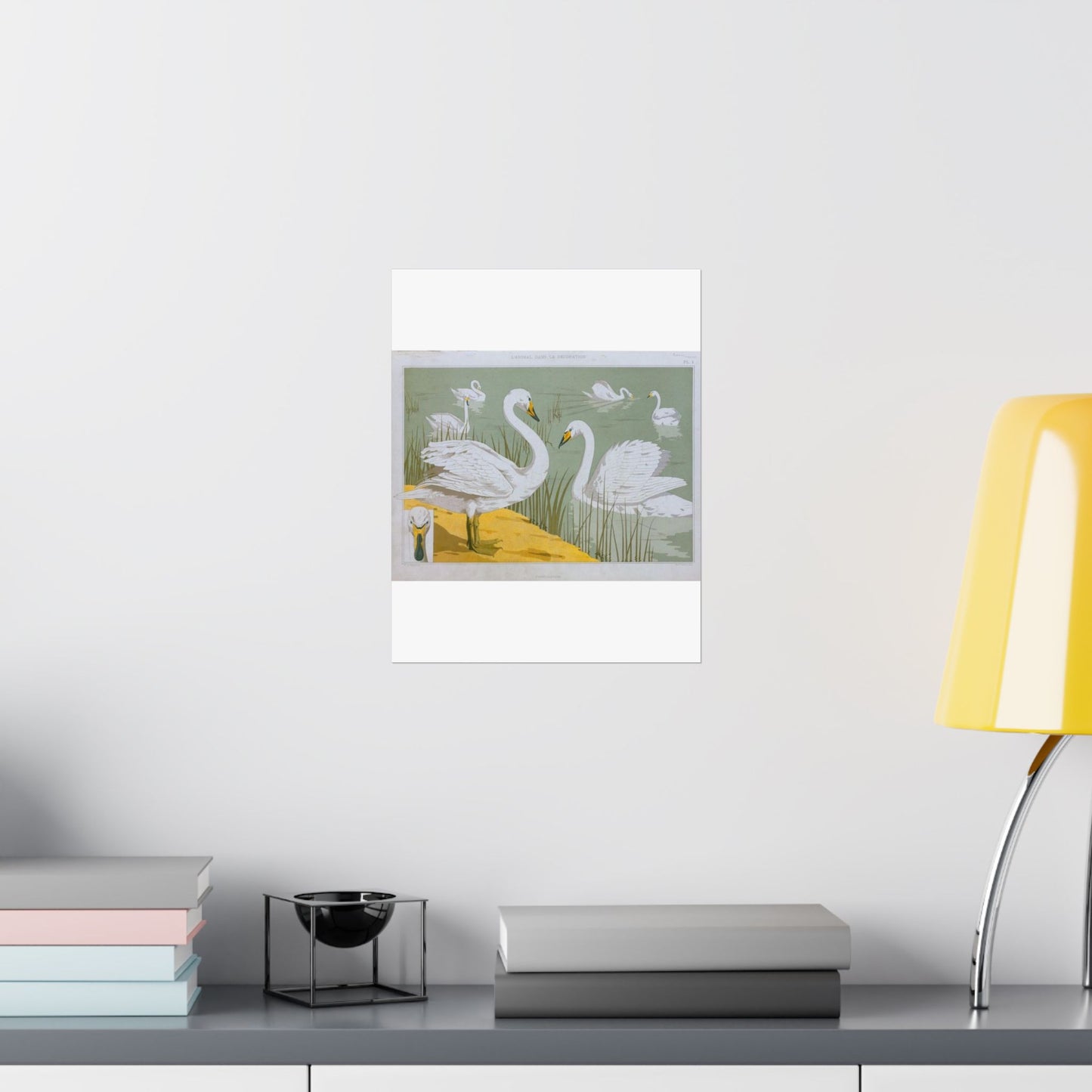 Cygne sauvage - Art nouveau public domain image High Quality Matte Wall Art Poster for Home, Office, Classroom