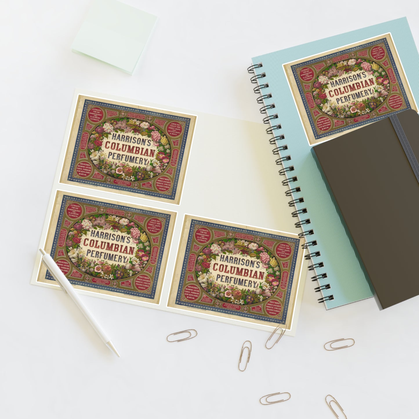 Harrison's Columbian perfumery / Designed and drawn on stone by Alphonse Bigot. Laminated UV Protective Vinyl Stickers