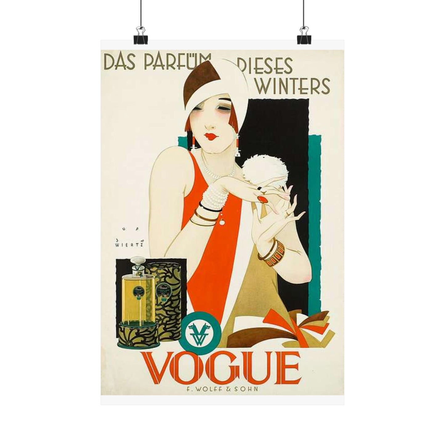 1926 1927 circa Jupp Wiertz Plakat Das Parfüm dieses Winters - Vogue, Firma F. Wolff & Sohn, Karlsruhe High Quality Matte Wall Art Poster for Home, Office, Classroom