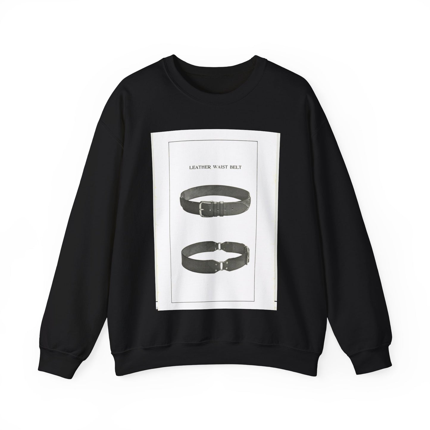 Patent drawing - Leather Waist Belt - . Public domain  image Black Heavy Blend Adult Crew Neck SweatShirt