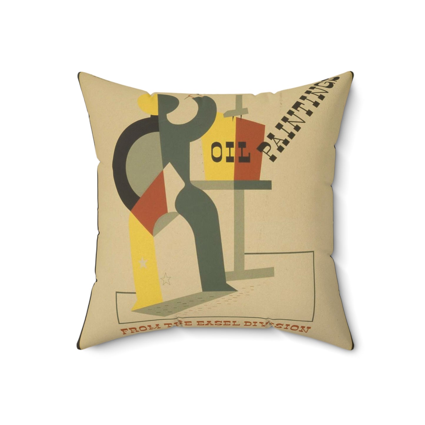 Exhibition Oil paintings from the easel division : N.Y.C. WPA Art Project, Work Projects Administration. Decorative Accent Square Pillow