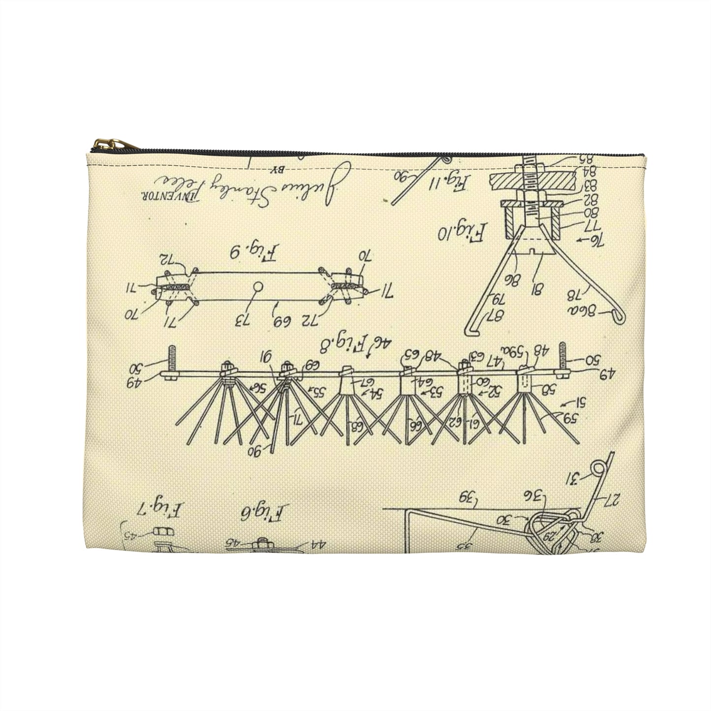 Patent Case File No. 2,456,731, Birdproofing, Inventor- Julius Stanley Peles. - DPLA - d82fb76b4d7e620c5afb38c092d878d5 (page 5) Large Organizer Pouch with Black Zipper